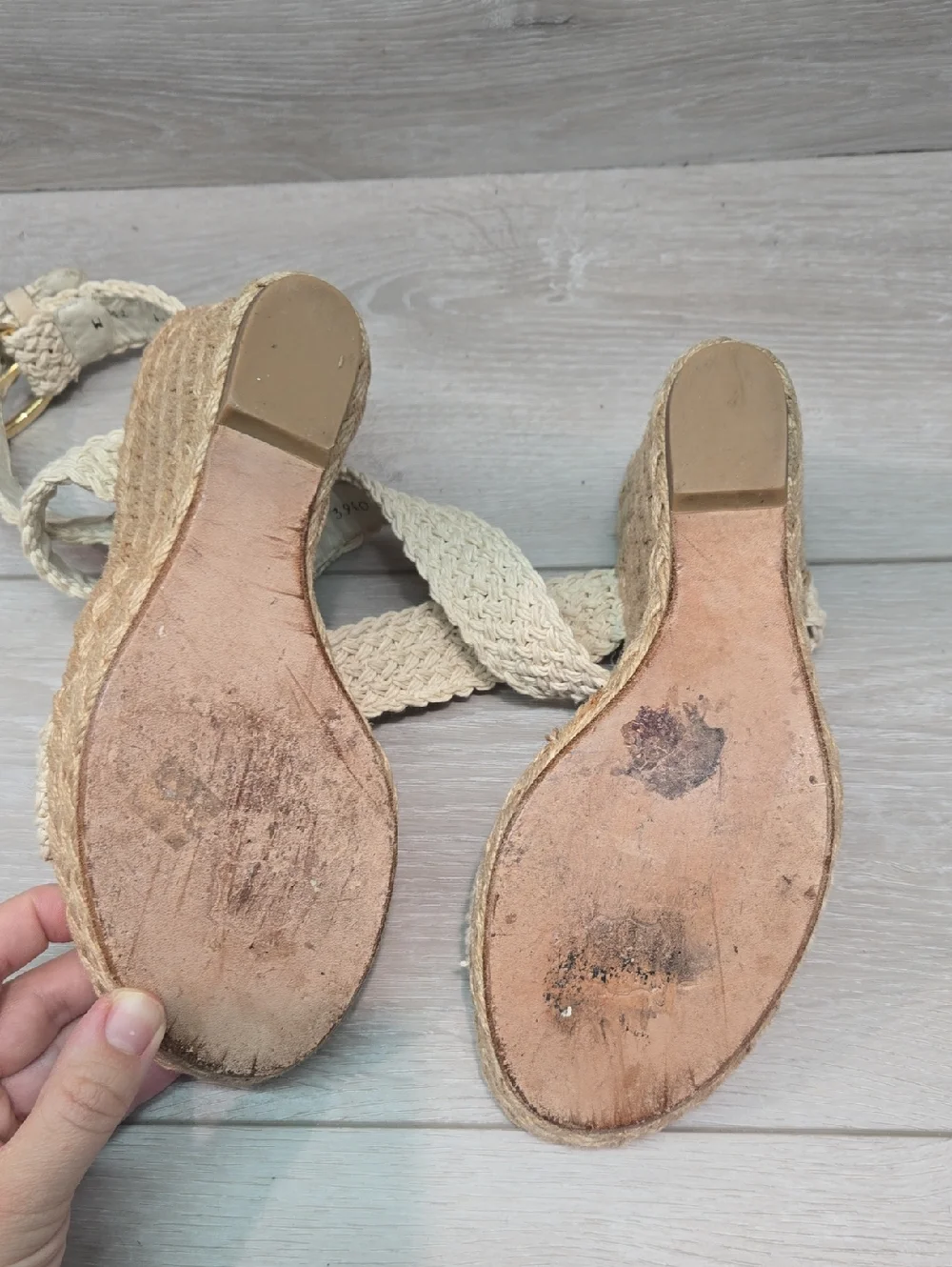Stuart Weitzman Women Woven Espadrille Wedge Sandals Shoes Sz 7.5M - Picture 12 of 12